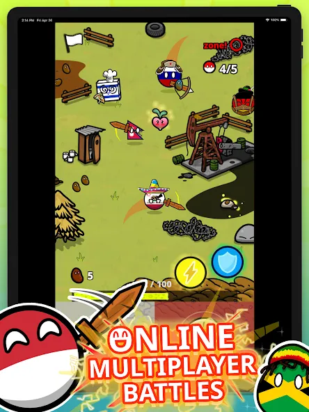 Countryball Potato Mayhem (Кантрибол Потето Мейхем)  [МОД Много денег] Screenshot 5