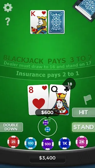 Blackjack 21  [МОД Бесконечные монеты] Screenshot 2