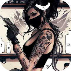 Взломанная Tattoo Coloring games  [МОД Бесконечные деньги] - стабильная версия apk на Андроид