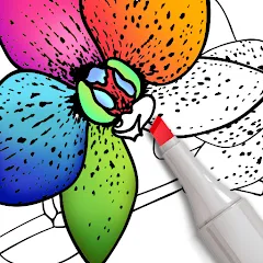 Взлом Coloring for adults offline  [МОД Unlocked] - полная версия apk на Андроид