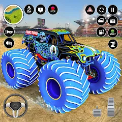 Взломанная Extreme Monster Truck Game 3D (Монстр Трак Экстремальные Игры)  [МОД Бесконечные деньги] - полная версия apk на Андроид
