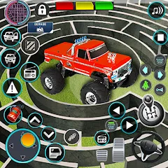 Взлом Monster Truck Maze Puzzle Game  [МОД Unlocked] - последняя версия apk на Андроид