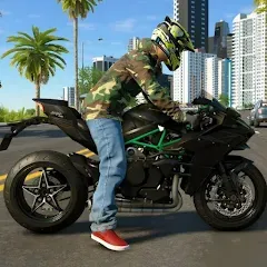 Скачать взломанную Kawasaki Ninja H2r Games 3D (Кавасаки Ниндзя 2р Игры 3D)  [МОД Mega Pack] - стабильная версия apk на Андроид