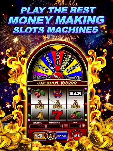Money Wheel Slot Machine Game (Мани Вил Слот Машине Гейм)  [МОД Много монет] Screenshot 5