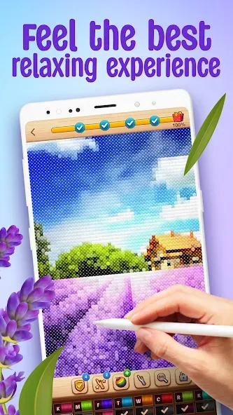 Cross-Stitch: Coloring Book (Кросс)  [МОД Menu] Screenshot 1