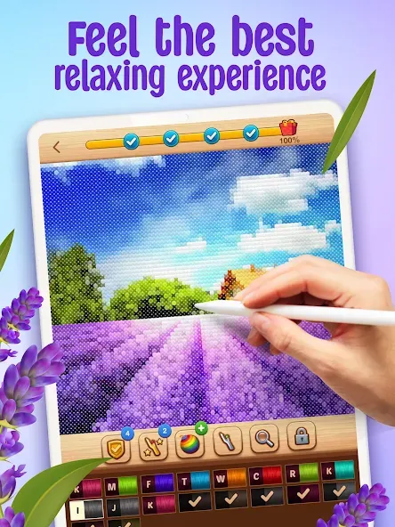 Cross-Stitch: Coloring Book (Кросс)  [МОД Menu] Screenshot 5