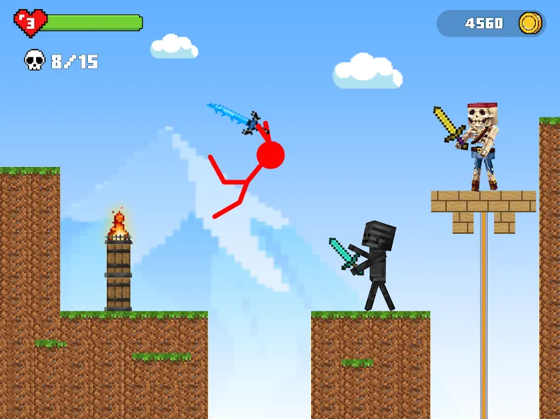 Stick-man Battle - Craft World  [МОД Menu] Screenshot 2