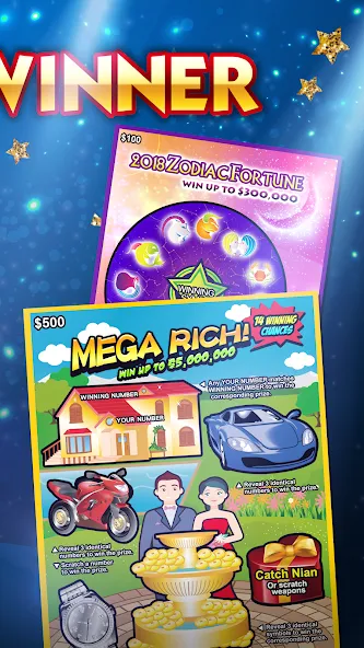 Lottery Scratch Off - Mahjong  [МОД Mega Pack] Screenshot 3