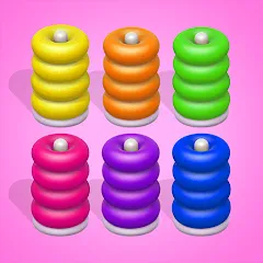 Скачать взломанную Color Sort 3D — Hoop Stack  [МОД Много денег] - последняя версия apk на Андроид